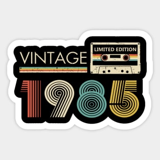 38th Birthday Vintage 1985 Limited Edition Cassette Tape Sticker